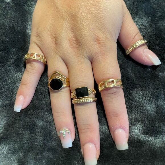 6 PIECE BOHO FASHION RING SET - Picture 1 of 4